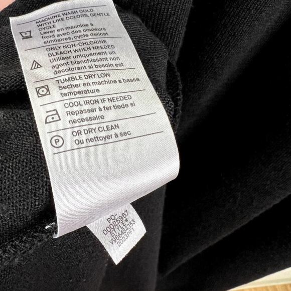 Vince Black Knit Sleeveless Column Dress Mock Neck Midi Stretch LARGE Solid - Picture 8 of 8